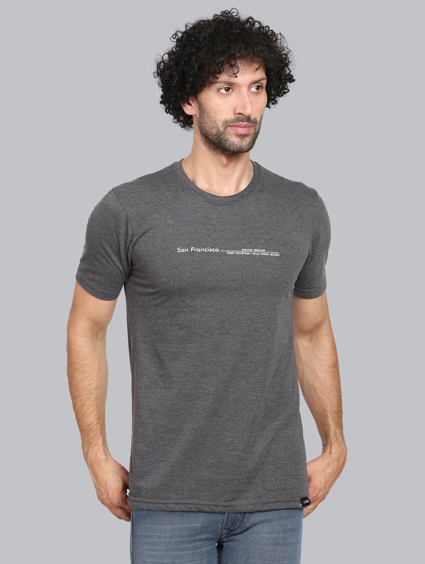 grey chest printed t-shirt - 18302639 - Zoom Image - 0