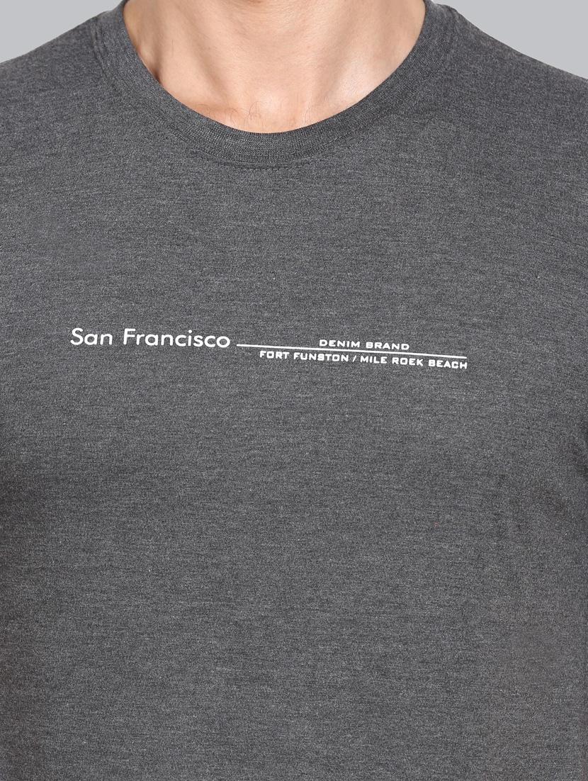 grey chest printed t-shirt - 18302639 - Standard Image - 3