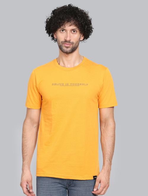 yellow chest printed t-shirt - 18302640 - Standard Image - 0