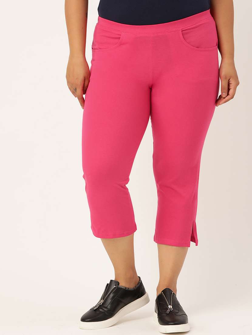 Buy online Mid Rise Solid Capri from Capris Leggings for Women