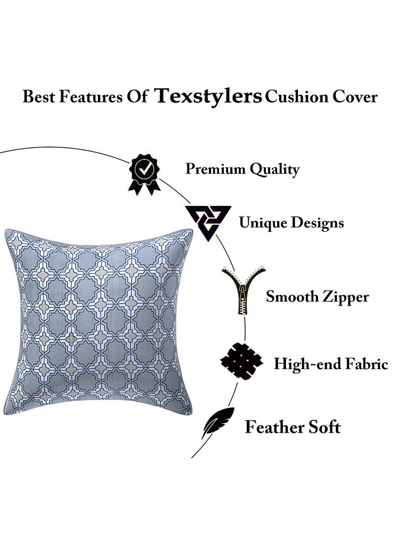 texstylers pure cotton jaipuri print set of 3 pcs 16x16 inches cushion cover - 18302898 - Standard Image - 3