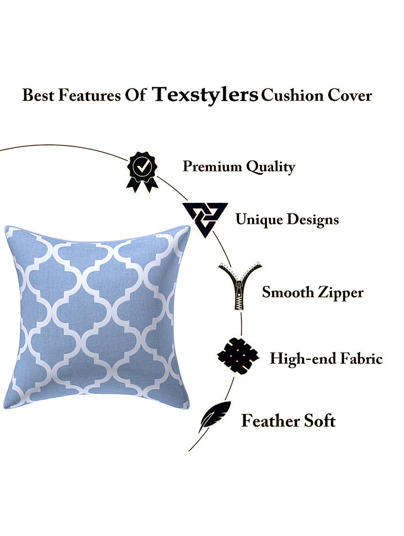 texstylers pure cotton jaipuri print set of 3 pcs 16x16 inches cushion cover - 18302901 - Standard Image - 3