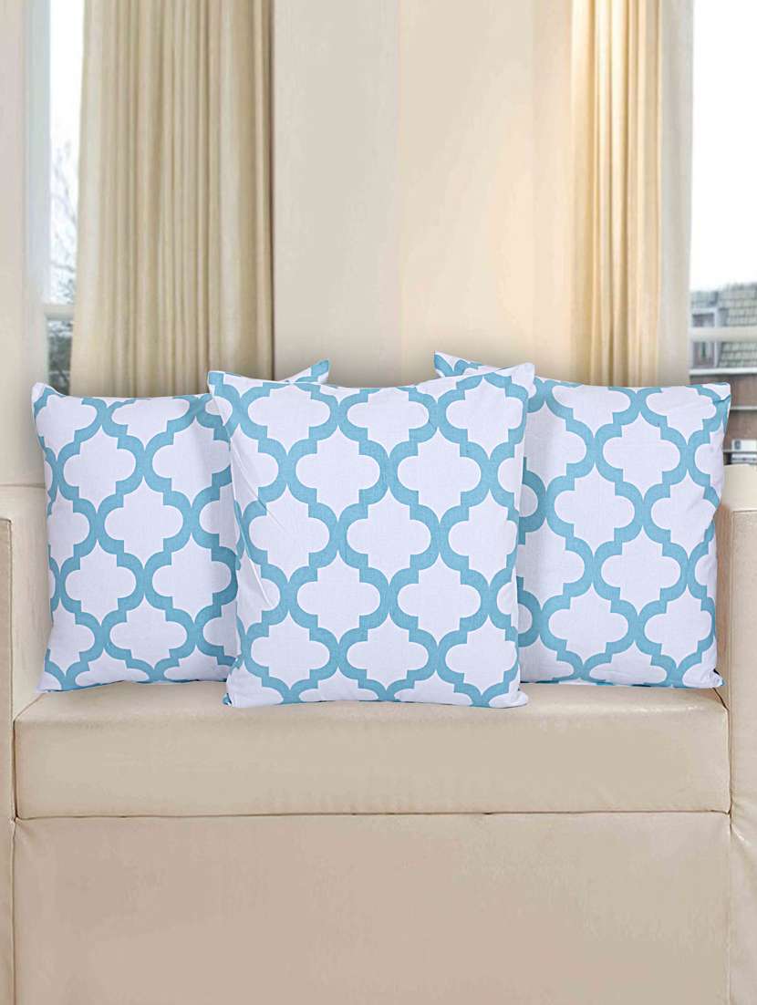 texstylers pure cotton jaipuri print set of 3 pcs 16x16 inches cushion cover - 18302903 - Zoom Image - 0