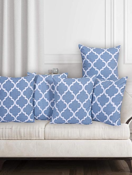 texstylers pure cotton jaipuri print set of 5 pcs 16x16 inches reversible cushion cover - 18302911 -  Standard Image - 0