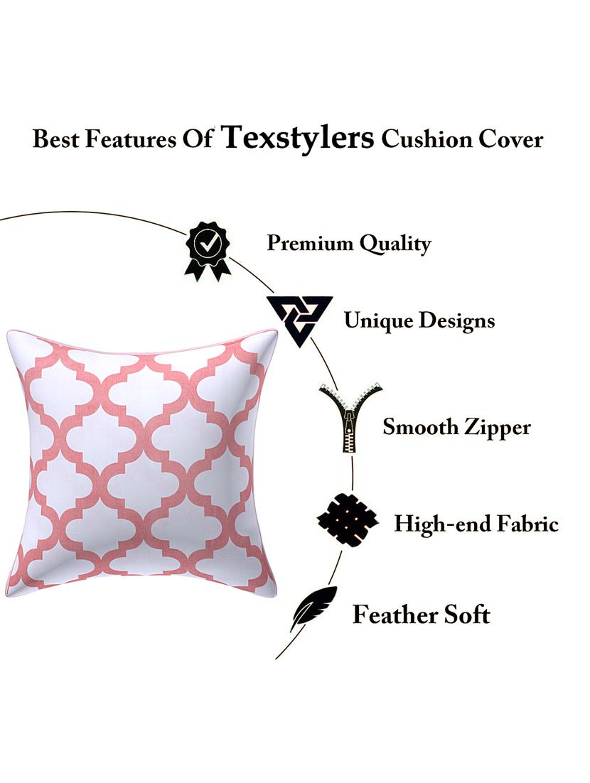 texstylers pure cotton jaipuri print set of 5 pcs 16x16 inches reversible cushion cover - 18302916 - Standard Image - 3