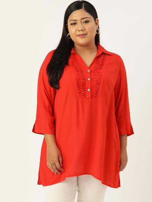 women solid three quarter sleeve straight kurta - 18303708 -  Standard Image - 0