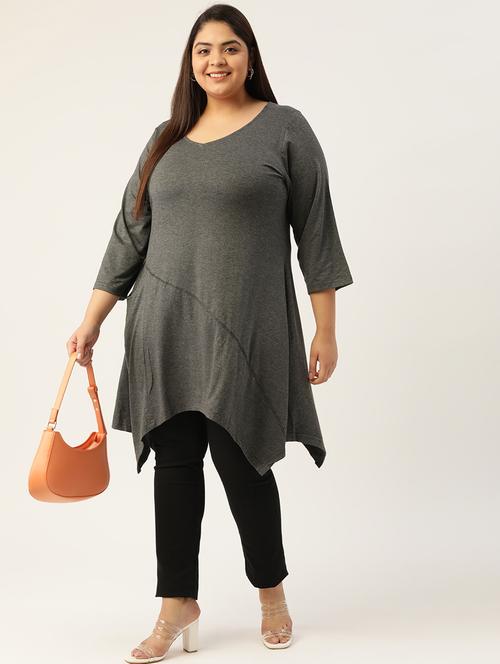 women's asymmetric v neck top - 18303723 -  Standard Image - 0