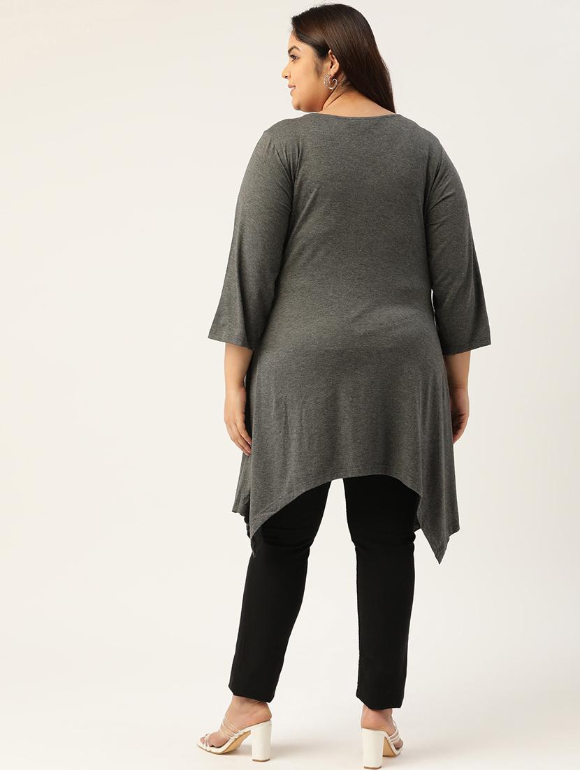 women's asymmetric v neck top - 18303723 - Standard Image - 3