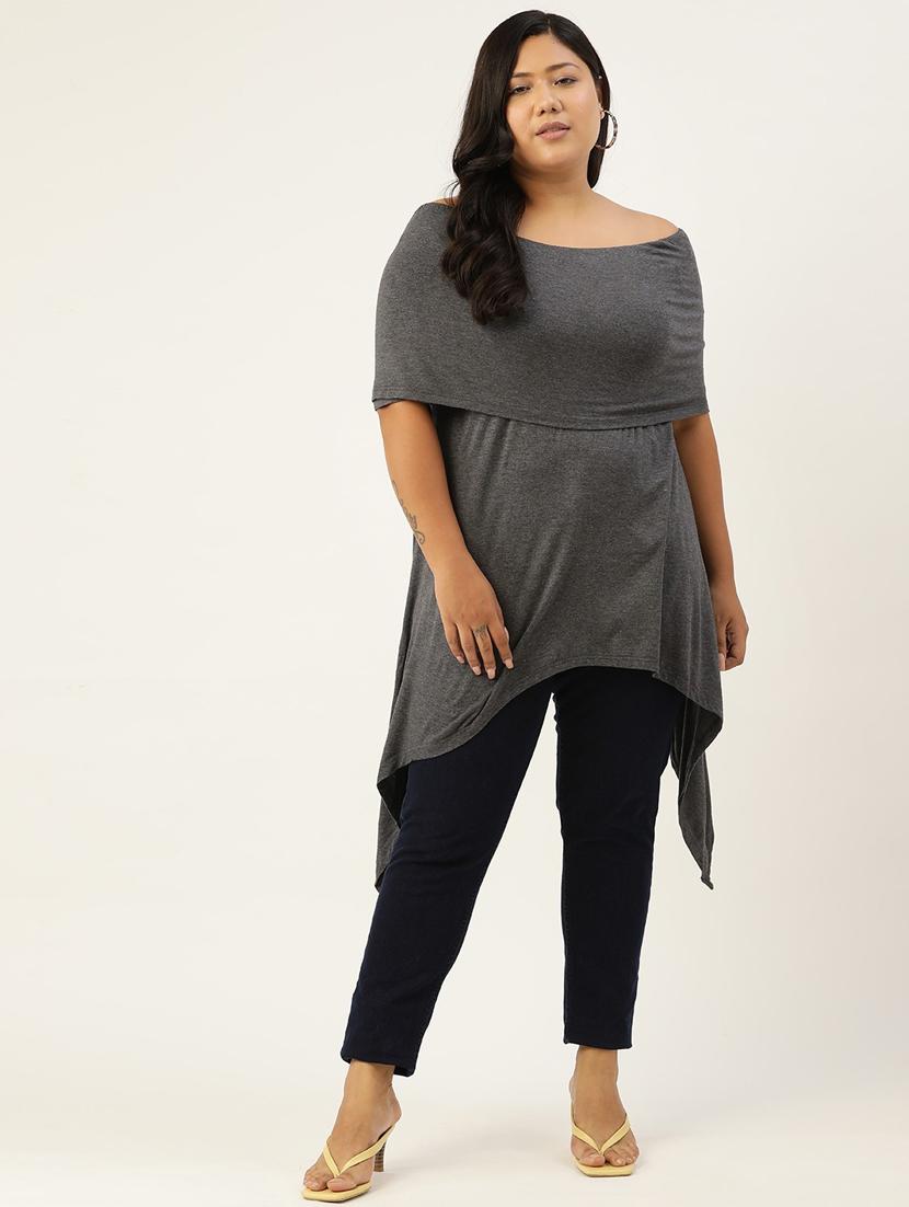 women's asymmetric boat neck top - 18304002 - Standard Image - 3