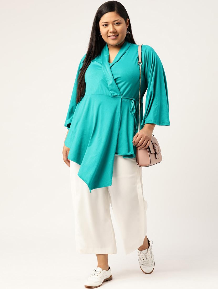 women's asymmetric overlap neck top - 18304074 - Standard Image - 3