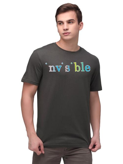 grey chest printed t-shirt - 18304185 - Standard Image - 0