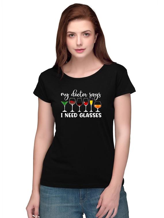 black chest printed t-shirt - 18304191 - Zoom Image - 0