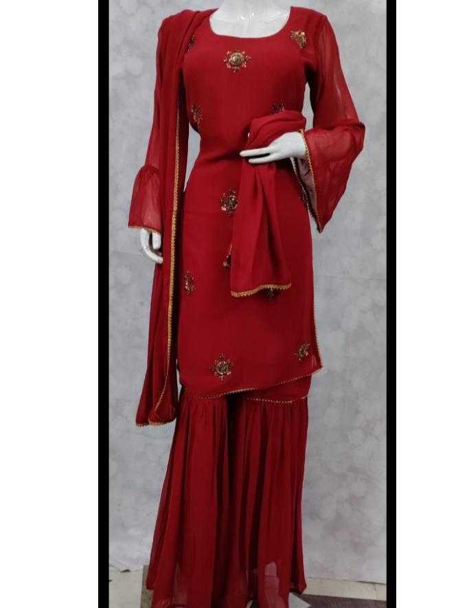 embroidered sharara suit with dupatta - 18305015 - Zoom Image - 0