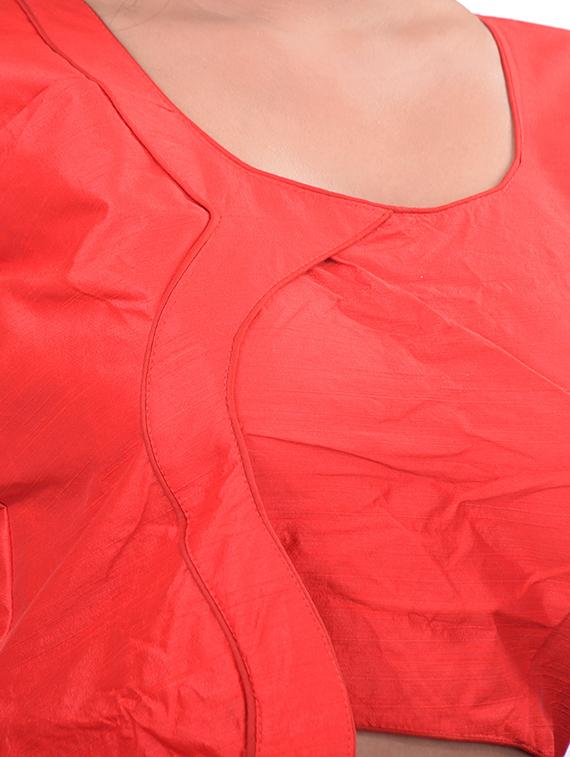 red silk solid blouse - 18305112 - Standard Image - 3
