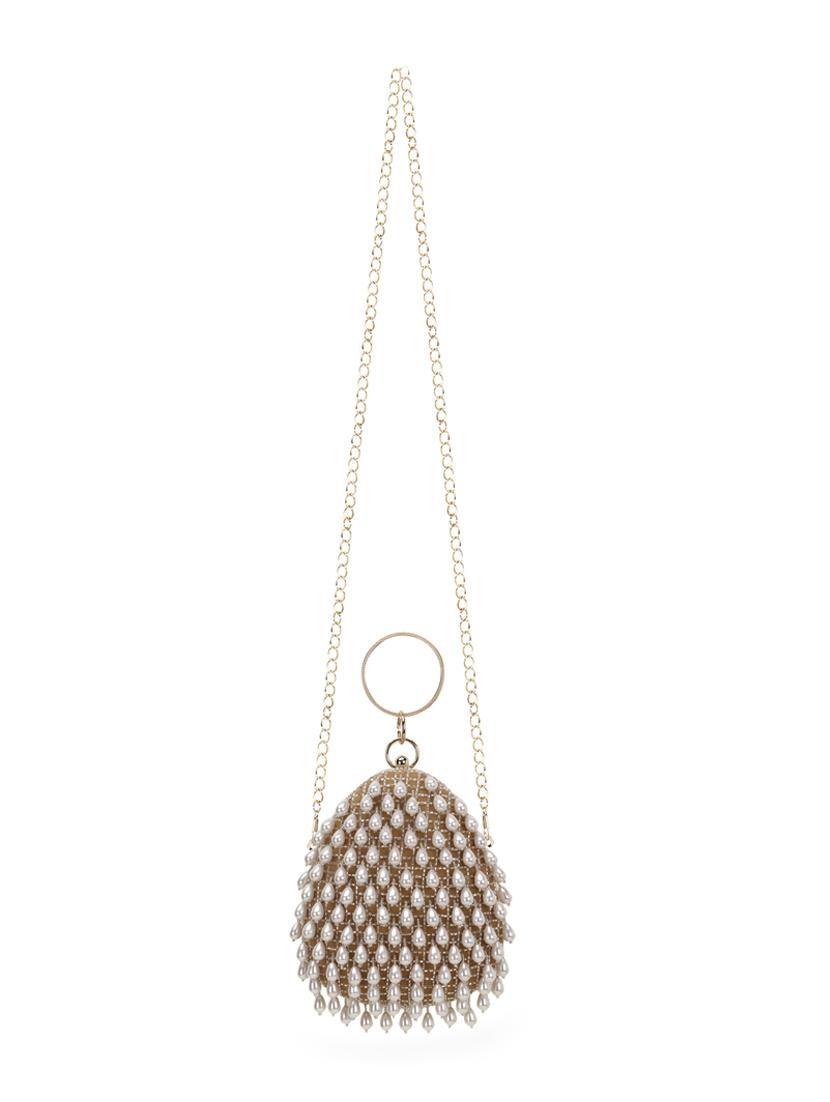 tan embellished box clutch - 18305575 - Standard Image - 5