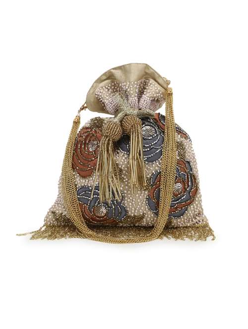beige embellished ethnic potli - 18305615 - Standard Image - 0