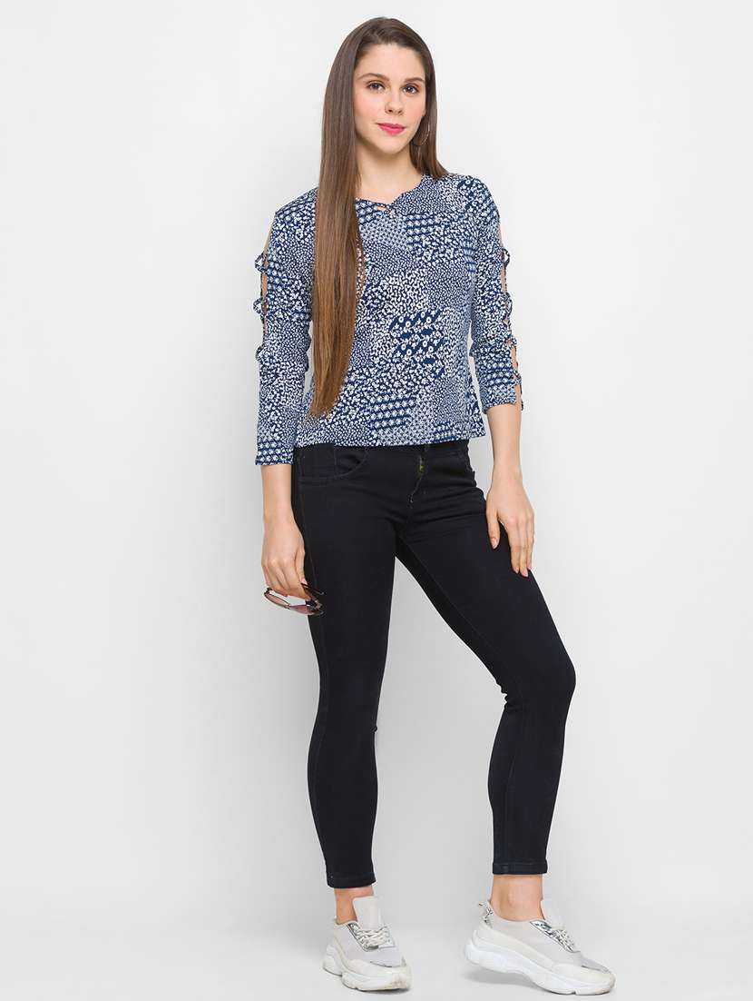 women's straight key hole neck top - 18305779 -  Standard Image - 3