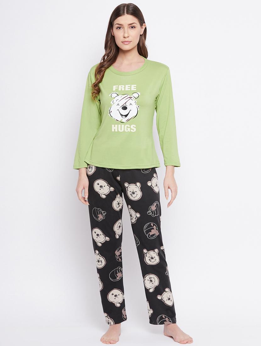 round neck printed nightwear pajama set - 18305787 - Zoom Image - 0