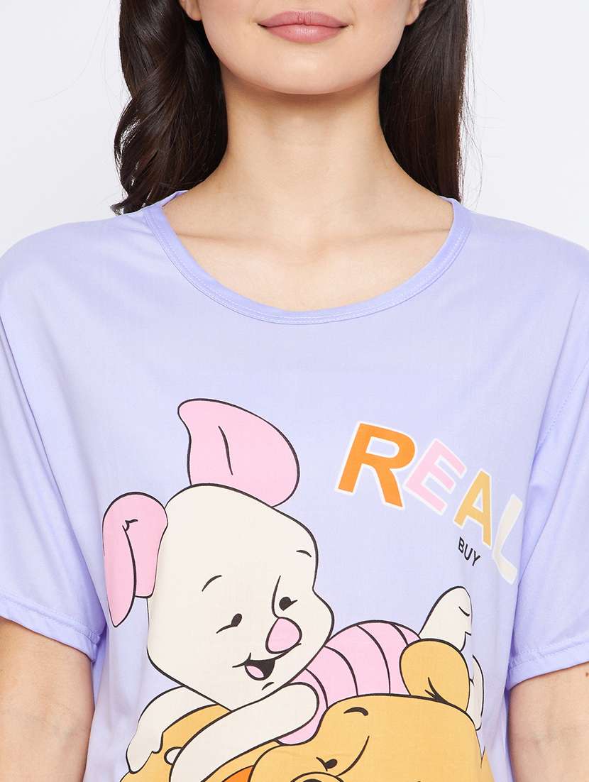 round neck printed nightwear pajama set - 18305830 -  Standard Image - 3