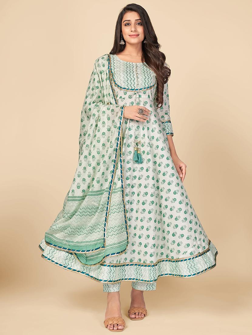 green cotton suit  set - 18306098 -  Zoom Image - 0