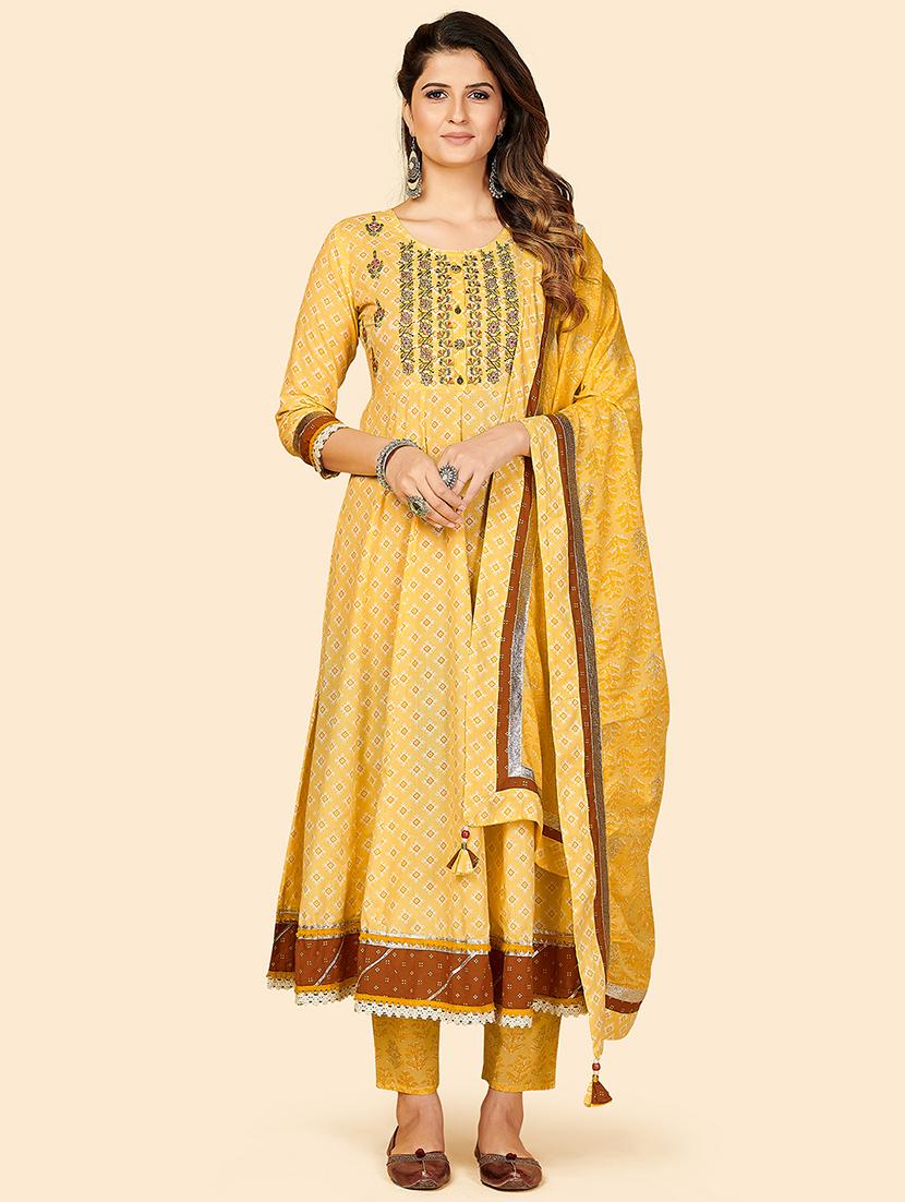 yellow cotton suit set - 18306168 - Zoom Image - 0