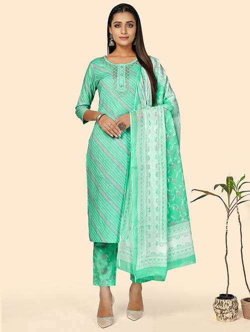 turquoise cotton suit set - 18306216 - Standard Image - 0