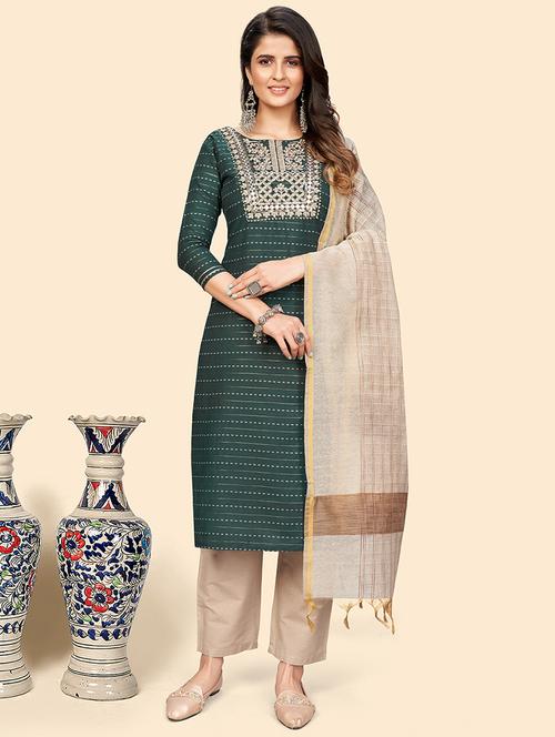 teal cotton suit  set - 18306244 -  Standard Image - 0
