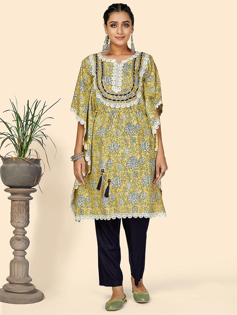 yellow cotton kurta pant  set - 18306272 -  Zoom Image - 0