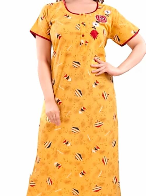 yellow cotton nightwear set - 18306366 - Standard Image - 0