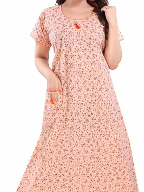 orange cotton nightwear set - 18306372 - Standard Image - 0