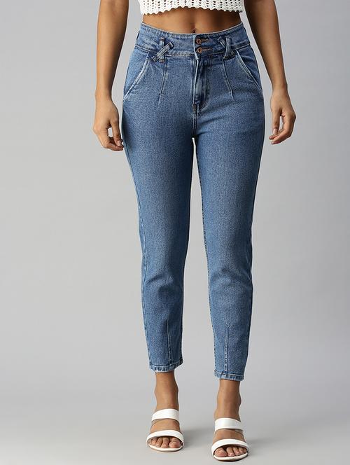 high rise stone washed denim jean - 18306496 -  Standard Image - 0