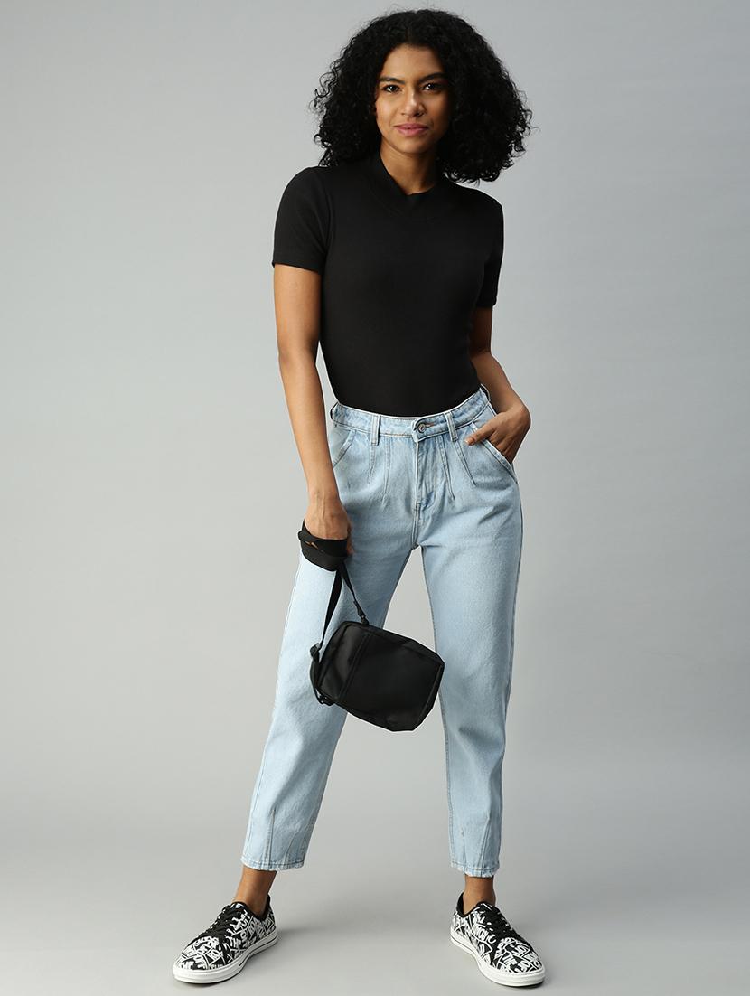 high rise stone washed denim jean - 18306502 - Standard Image - 3