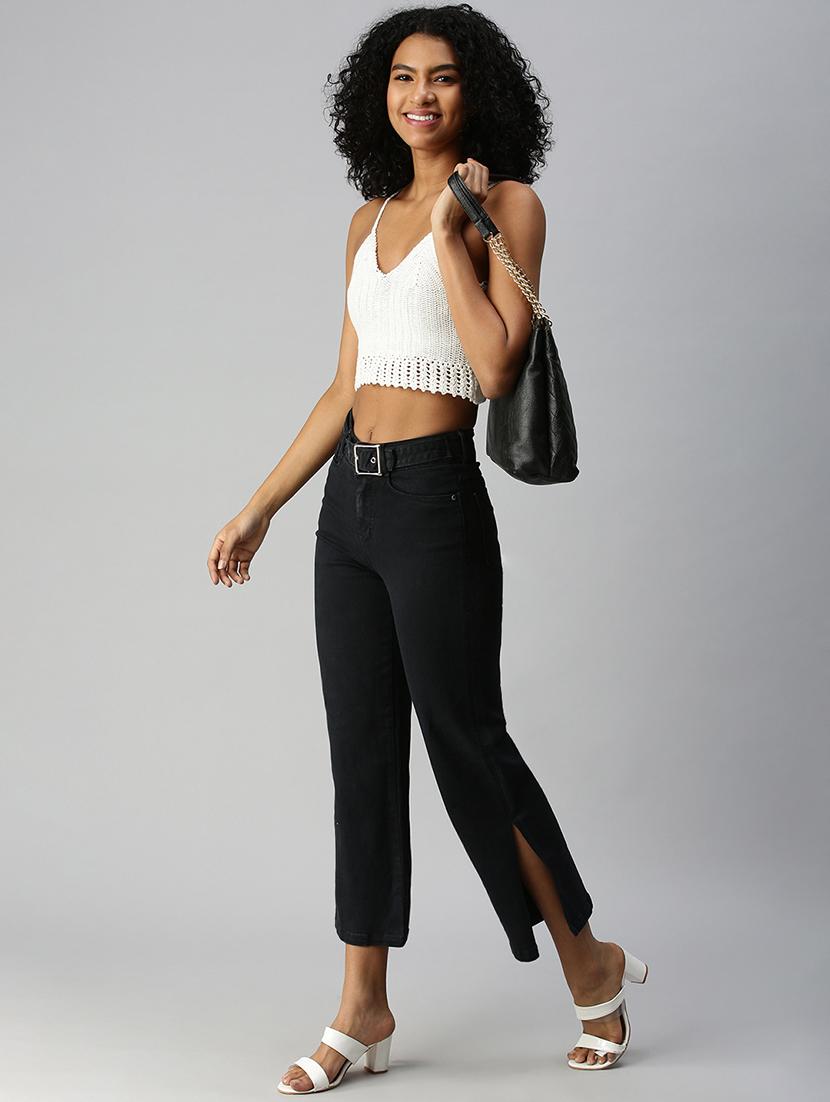 women's plain straight fit jeans - 18306507 - Standard Image - 3