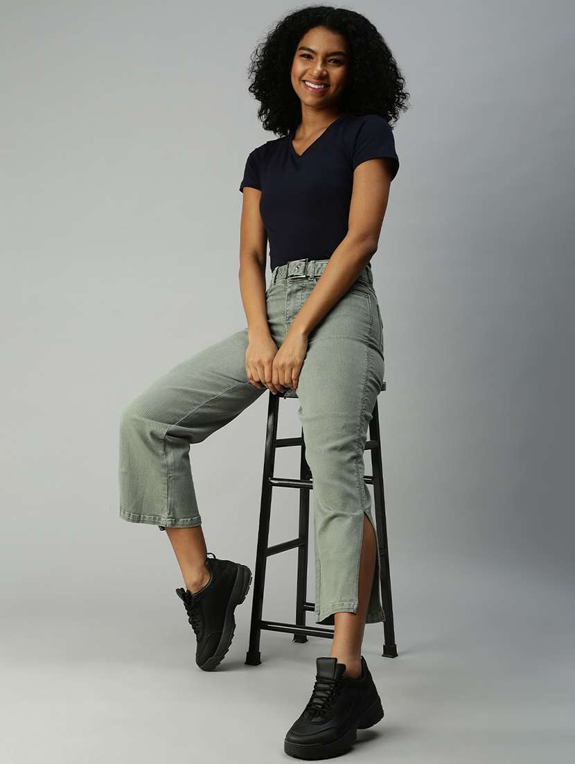 women's plain straight fit jeans - 18306508 -  Standard Image - 3