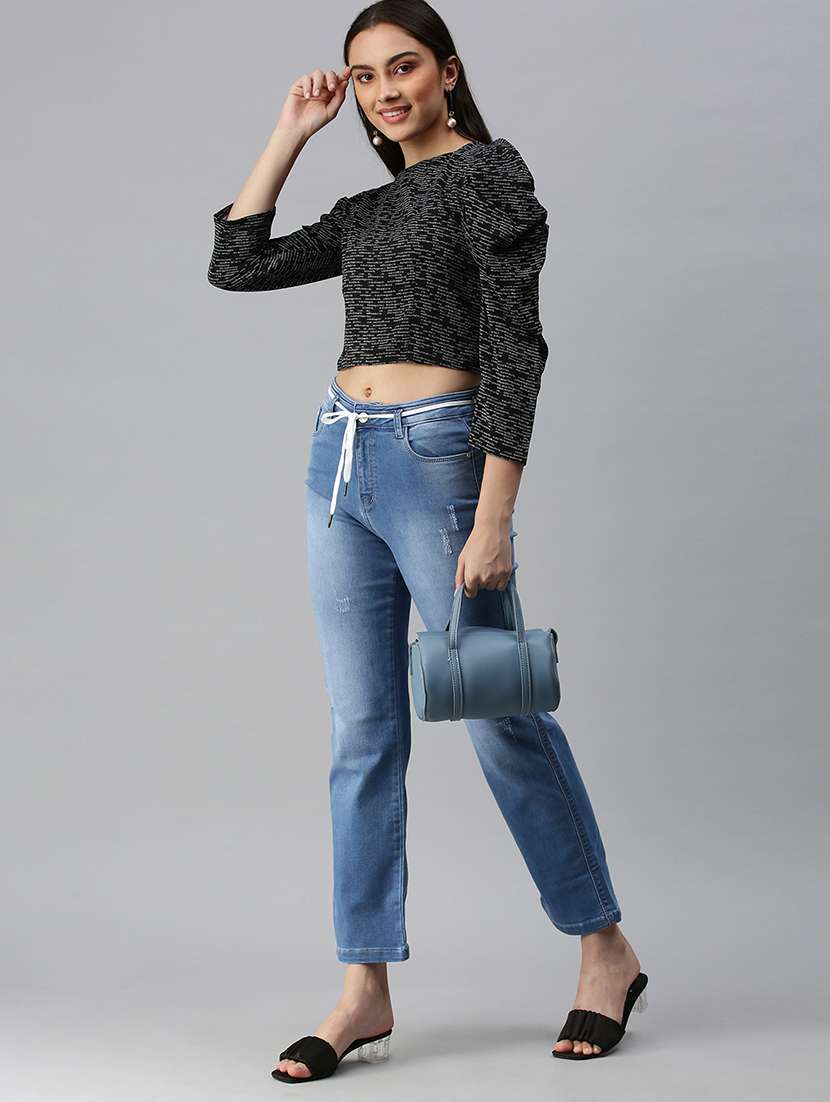 women's distress bootcut fit jeans - 18306531 -  Standard Image - 3