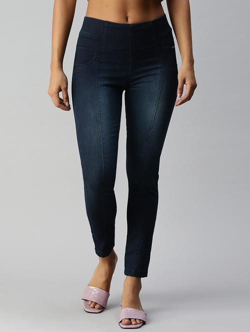 high rise stone washed denim jean - 18306537 -  Standard Image - 0