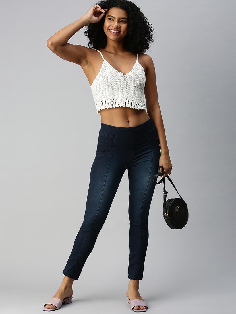 high rise stone washed denim jean - 18306537 - Standard Image - 3