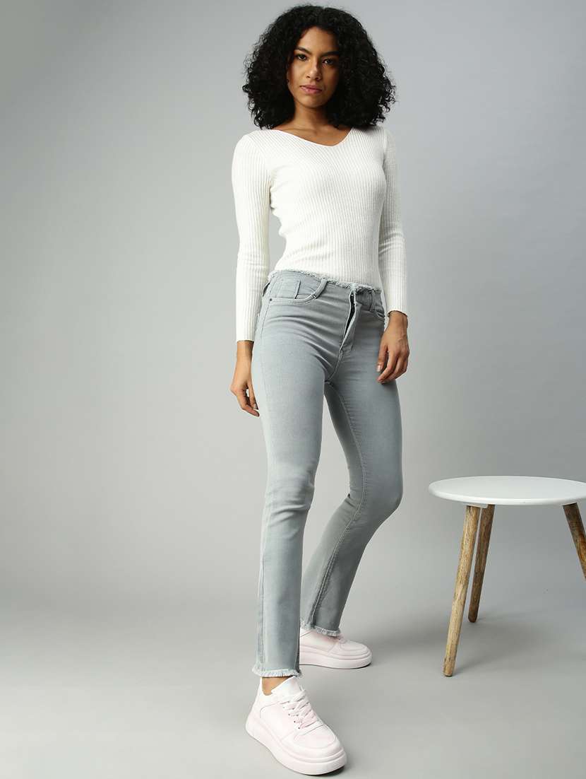 women's plain slim fit jeans - 18306557 -  Standard Image - 3