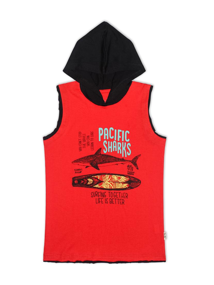 hooded neck graphic t-shirt - 18306898 - Zoom Image - 0