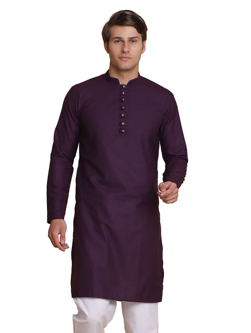 purple solid long kurtas kurta