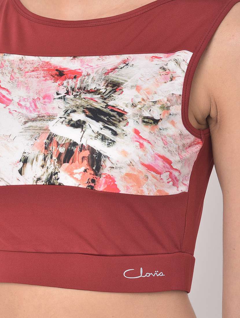 women's color block boat neck t-shirt - 18307483 -  Standard Image - 5