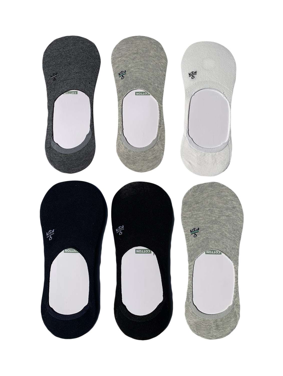 men pack of 6 solid no show sock