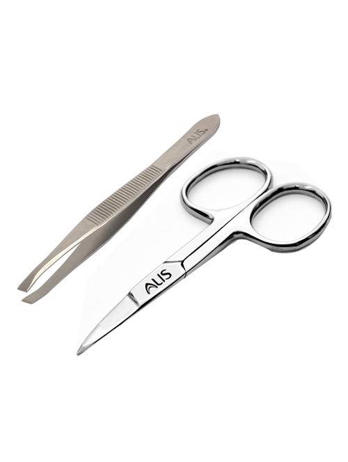 alis professional slant tip tweezer & scissor for moustache, hair trimming upper lip, eyebrows (combo tweezer & scissor) - 18308094 - Standard Image - 0
