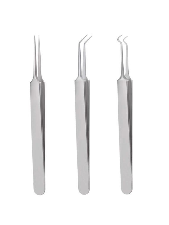 alis pimple popping blackhead acne comedone extractor whitehead tweezers kit for skin care set of 3 tweezer set - 18308096 - Zoom Image - 0