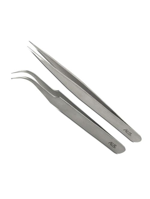 alis professional tweezer straight and curved tips repairing, soldering & (crafting tweezer set of 2 s.s) silver q45 - 18308128 - Standard Image - 0