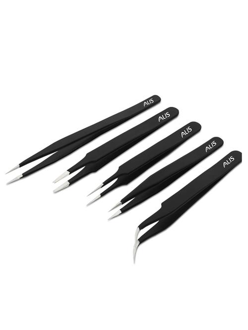 alis 5 pcs esd precision multifunction tweezers set, upgraded anti-static professional tweezers precision (powder coated) - 18308139 - Standard Image - 0