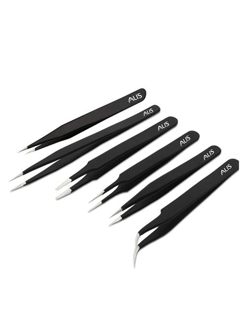 alis 8 pcs esd pointed and flat combo precision tweezer kit tweezers set for electronics repairing, jewelry crafting - 18308147 - Standard Image - 0