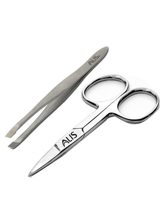 alis slant tip tweezer & scissor, precision for moustache beard eyebrow nose hair trimming & scissor for upper lip eyebrows - 18308149 - Zoom Image - 0