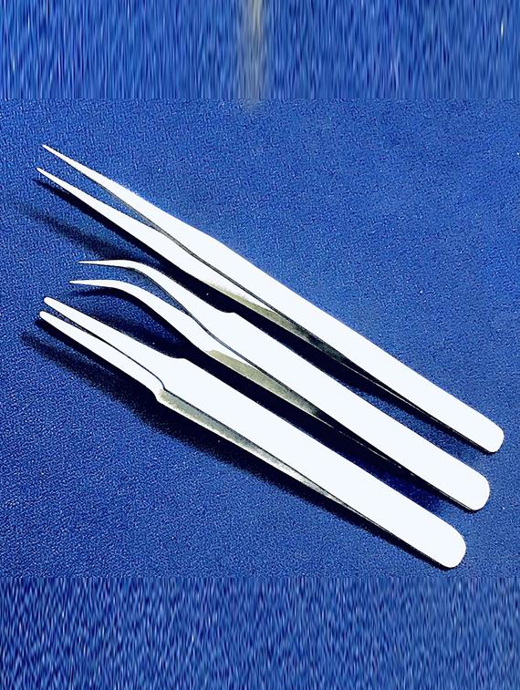 alis uqtz007 stainless steel multipurpose tweezer set of 3| precision for false eye lashes - 18308155 - Zoom Image - 0