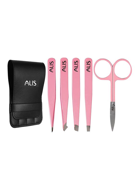alis professional tweezer set with trimming scissor best precision tweezers set of 5 pcs combo (baby pink) - 18308174 - Zoom Image - 0